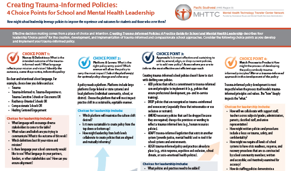 Cover of Infographic - Creating Trauma-Informed Policies