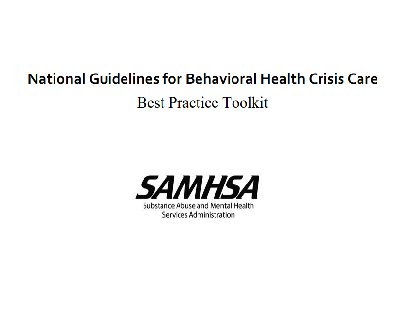 SAMHSA national Guidelines BH crisis