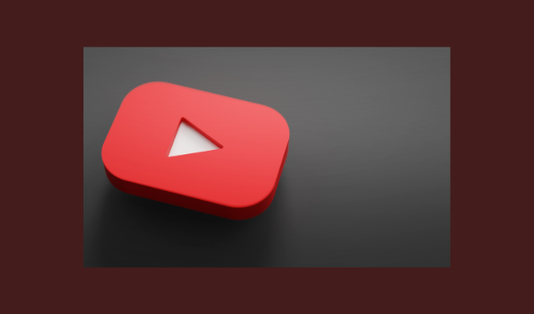 Youtube logo 3d rendering close up