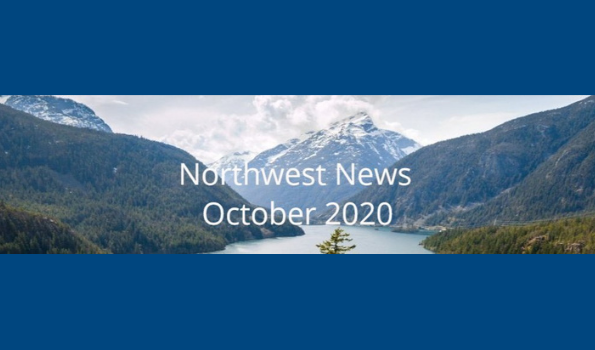 Image of a Pacific Northwest landscape with the words Northwest News October 2020 superimposed