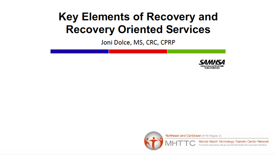 Key Elements of Recovery and Recovery-Oriented Services