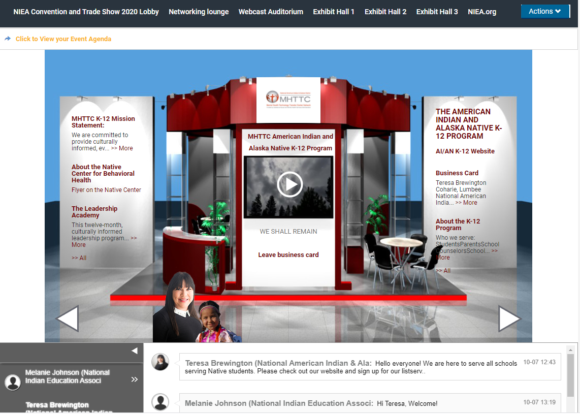 Screenshot of NAIAN MHTTC Virtual Booth