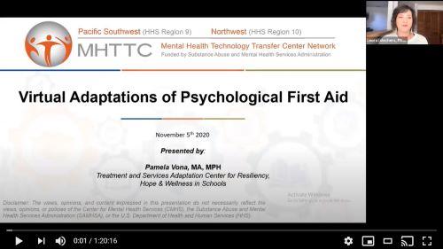 Module 2 Part 2: Virtual Adaptations of Psychological First Aid with Pamela Vona