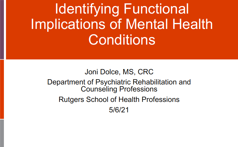 Identifying Functional Implications of Mental Health Conditions