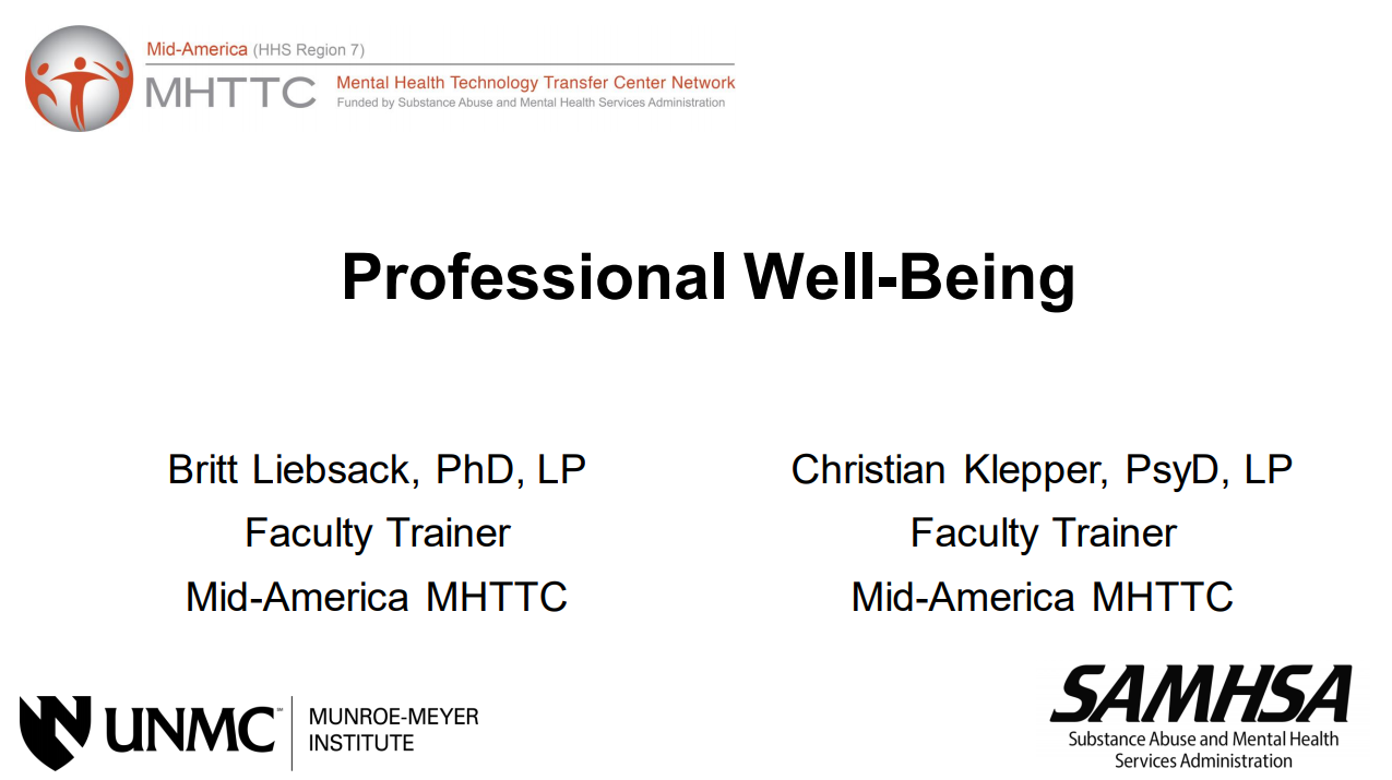 Coming Home to Primary Care Professional Well-Being Title Slide
