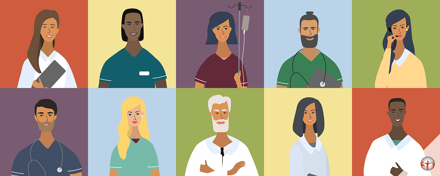 Health Care Workers Grid Illustration