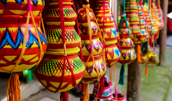 Colorful image of decorated pots
