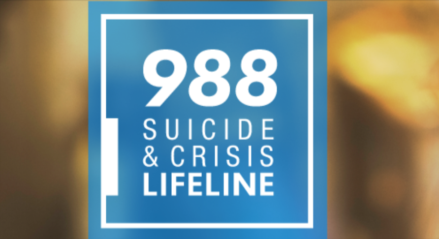 Image with the text 988 Suicide & Crisis Lifeline