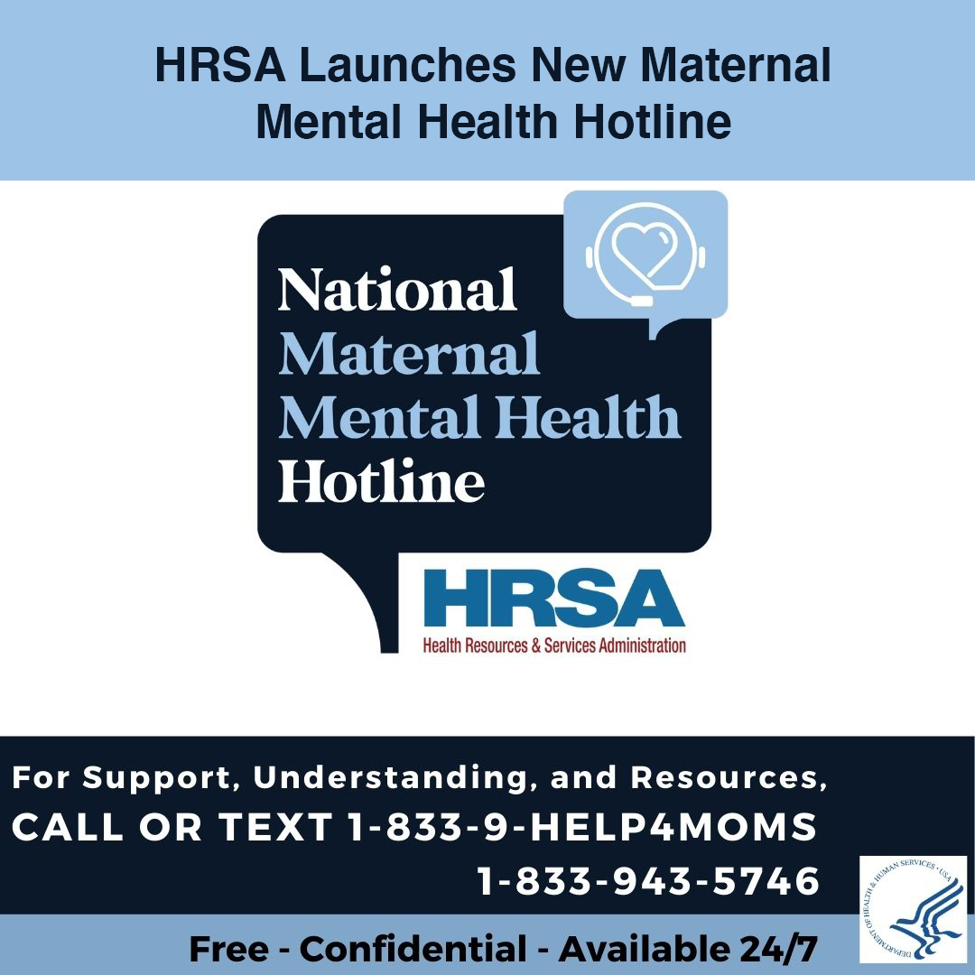 National Maternal Mental Health Hotline Information Graphic