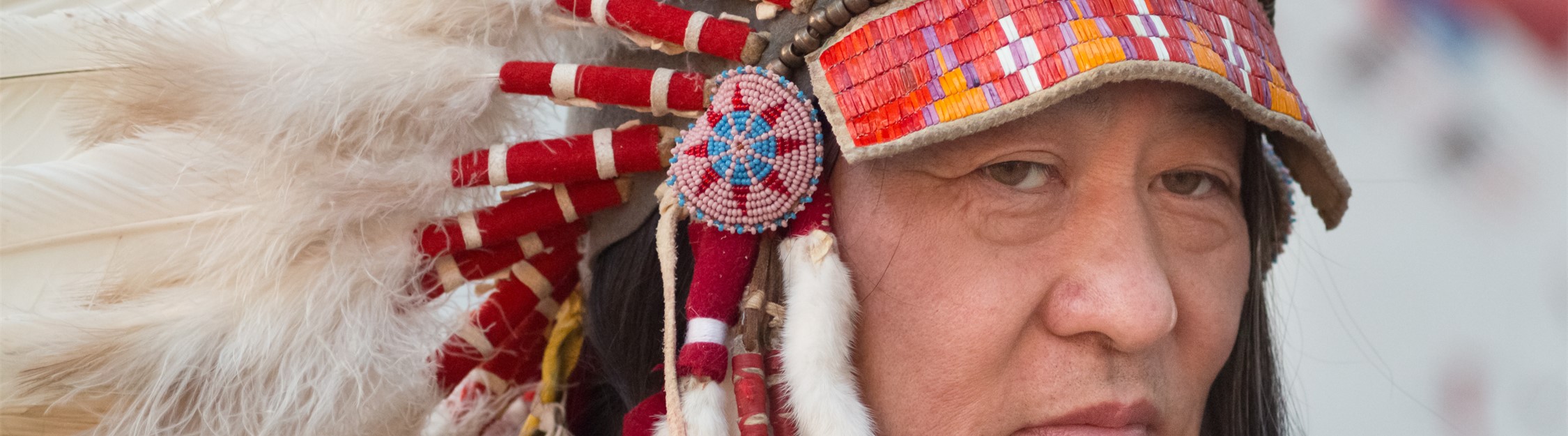 Native American man in regalia