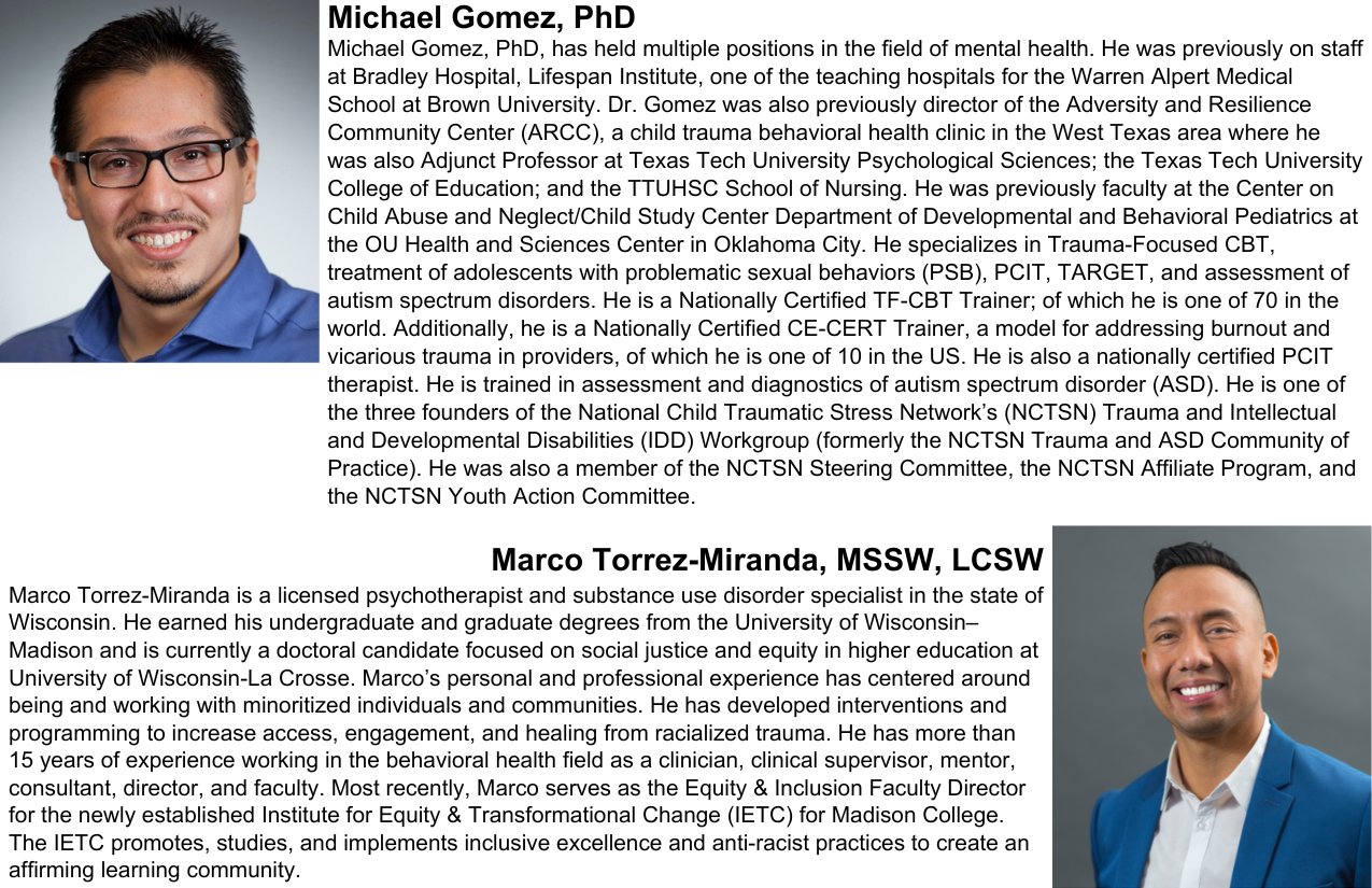 Michael Gomez, PhD and Marco Torrez-Miranda, MSSW, LCSW